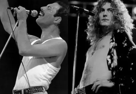 Robert Plant and Freddie Mercury